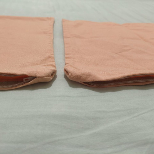 Set of 2 Handmade Pillowcases new, peach salmon 30x30 cm