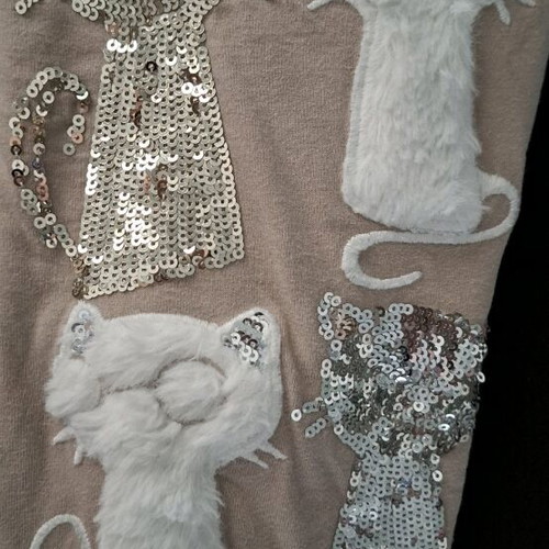 Mayoral kids blouse beige with cat print 10 years like new