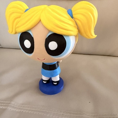 Bubbles Powerpuff Girls 3D printed figure, hand painted, 22cm
