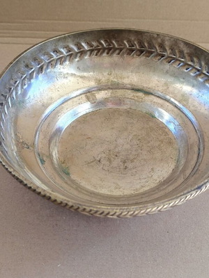 Vintage nickel silver bowl made of alpaca used