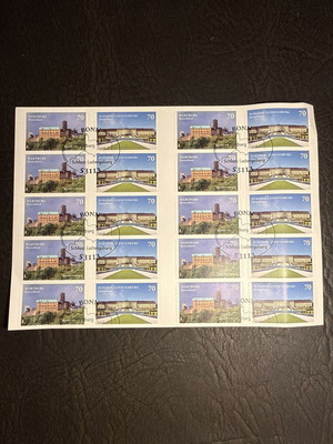 Collectible German stamp sheet with Wartburg and Schloss Ludwigsburg castles, new