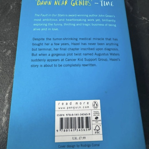 Book The Fault In Our Stars John Green used