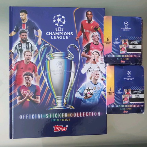 Topps Champions League 2024/25 άλμπουμ σκληρόδετο και 2 κουτιά αυτοκόλλητα καινούργια