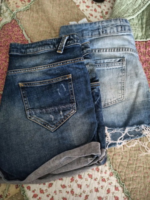 Zara TRF denim shorts and skirt used, size 40, blue