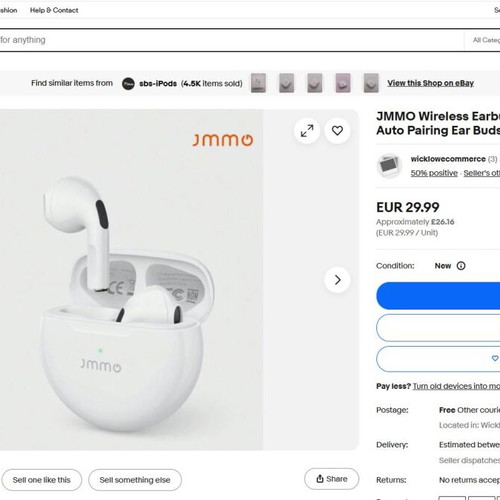 Wireless earbuds iphone like, new, pink color
