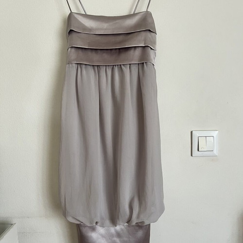 Satin and chiffon grey cocktail dress size XS Zara like new