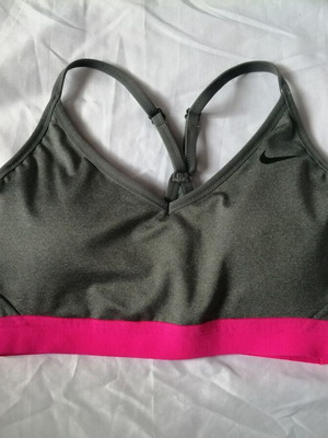 Nike Dri-Fit sports bra like new, size S, gray and pink