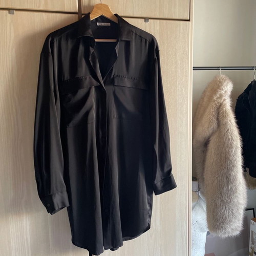 Zara satin dress small new, black