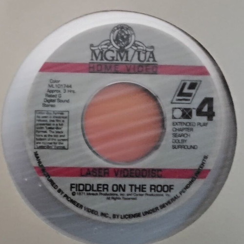 Fiddler on the Roof 1971 LaserDisc like new