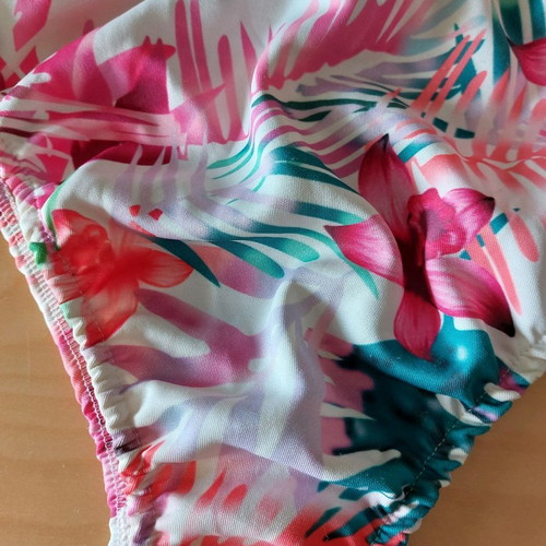 Floral one-piece swimsuit new, size S, white with bright colors