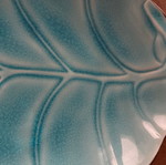 Turquoise ceramic glazed platter like new