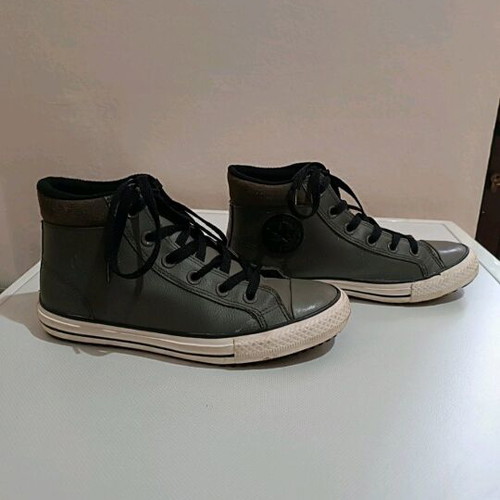 Converse All Star leather sneakers used, gray, size 37