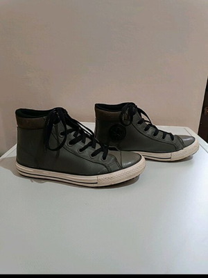 Converse All Star leather sneakers used, gray, size 37