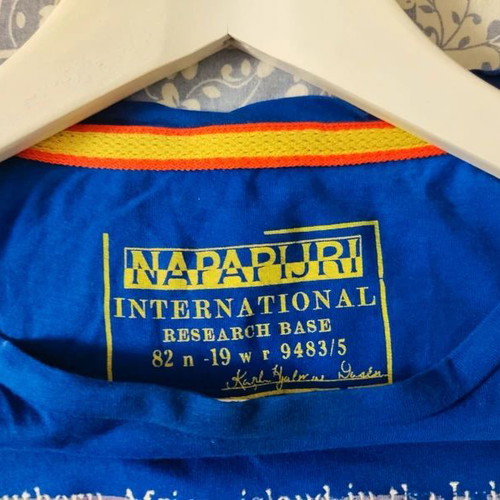 Napapijri Blue T-Shirt XL Like New, Cotton
