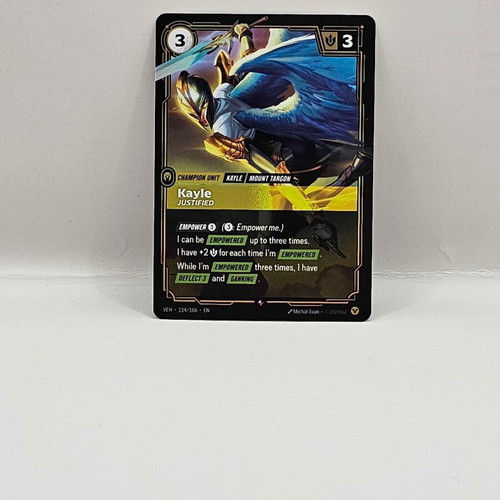 League of Legends Riftbound Vendetta Kayle Justified V.1 Rare card