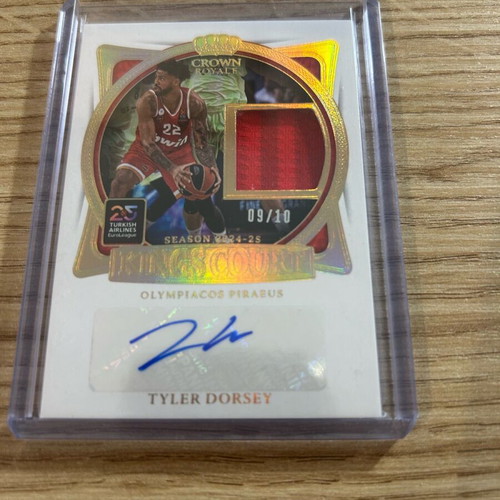 Αριθμημένη κάρτα Tyler Dorsey με υπογραφή και patch Ολυμπιακός Euroleague 2024-25