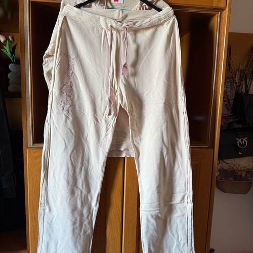 Beige tracksuit set with pink cord new, size medium