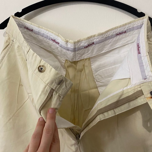 Cacharel summer pants used, size 40, beige-yellow