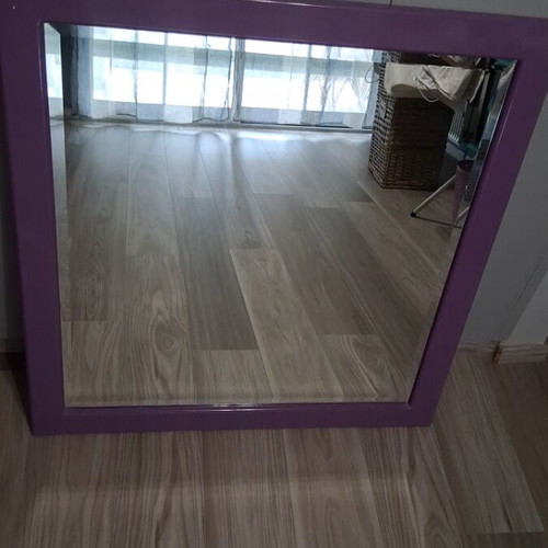 Wall mirror used, 0.96m width x 1m height, with metal clips