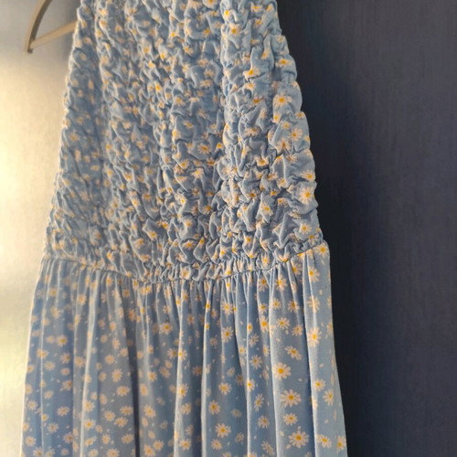 Zara dress used, size 140 cm, white and turquoise