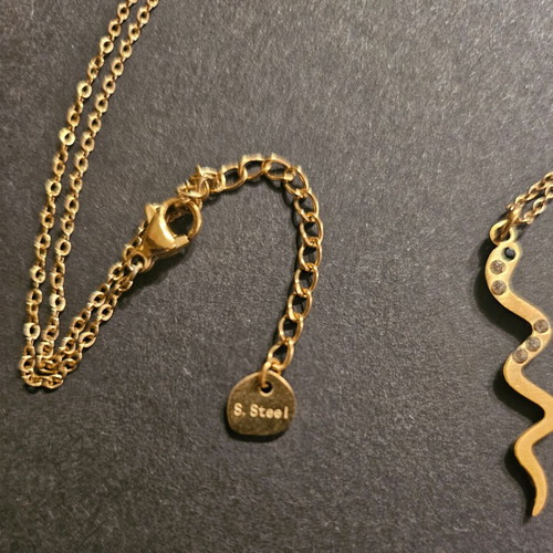 Necklace new, stainless steel, snake design