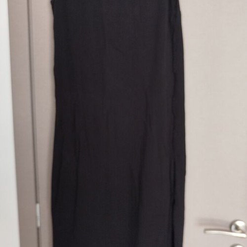 H&M long black cotton sleeveless kaftan