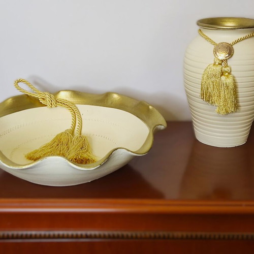 Vintage handmade decoration set like new, 20-year ceramic art