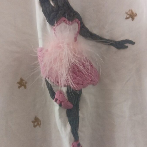 Women's blouse with handmade ballerina design like new