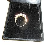  Ασημένιο δαχτυλίδι με Αμέθυστους 5 καράτια