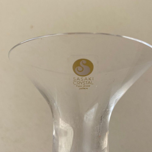 Sasaki crystal candlestick used, height 19cm