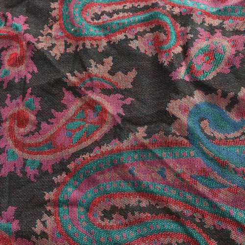 Double Face Paisley Pattern Scarf like new, acrylic, multicolor