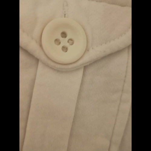 Bershka sweatshirt jacket with buttons 3/4 sleeve like new white size L