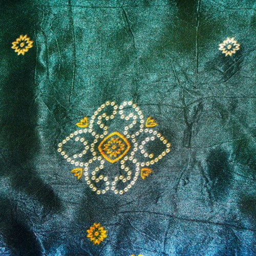 Silk Scarf 100% Silk Pareo 1.80x1.10m multicolor green