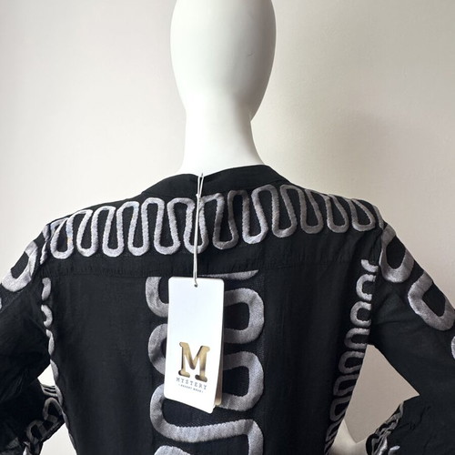 Mystery Resort Wear Summer Dress new, black and silver grey, cotton, size large