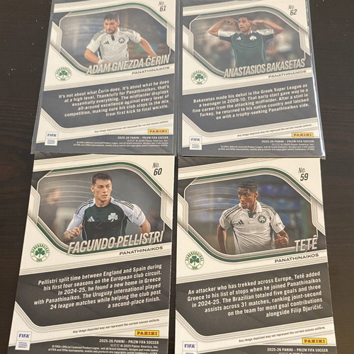 Panini Prizm FIFA Soccer Cards pack of 4 Panathinaikos