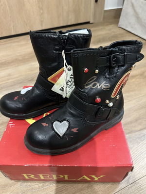 Replay children's leather boots size 35, new
