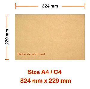 875 Pieces of A4 Size Manila Hard Backed Envelopes Please Do Not Bend