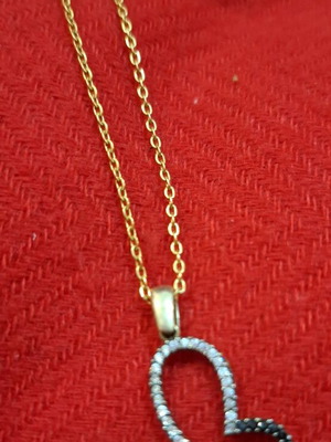 Butterfly pendant new, two-tone gold and silver with zirconia