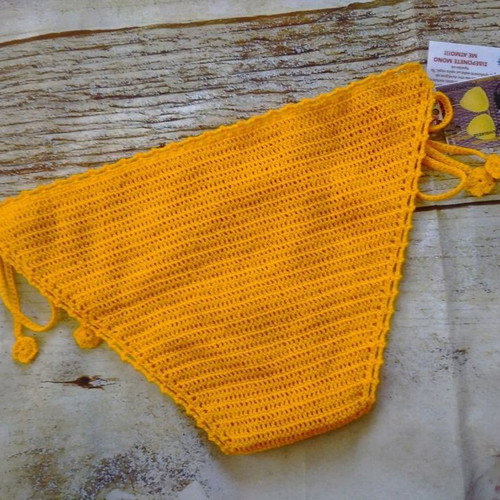 Handmade knitted swimsuit new, size M/L, yellow