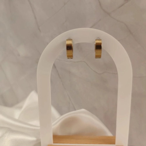 Steel gold earrings new, stainless 1 cm