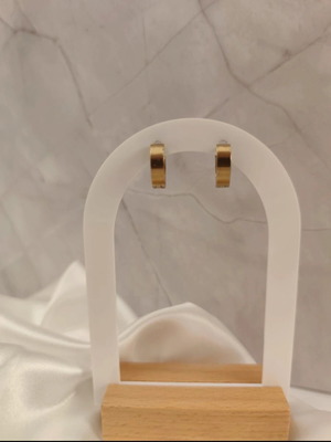 Steel gold earrings new, stainless 1 cm