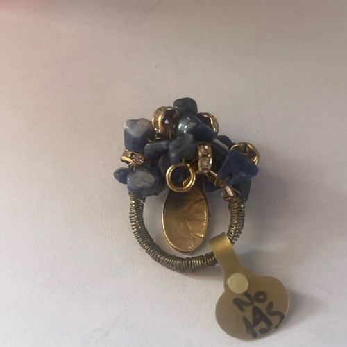Christina Limperopoulou ring like new with blue and gold stones