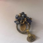 Christina Limperopoulou ring like new with blue and gold stones