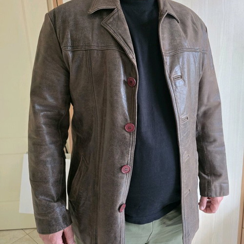 Leather coat brown medium used