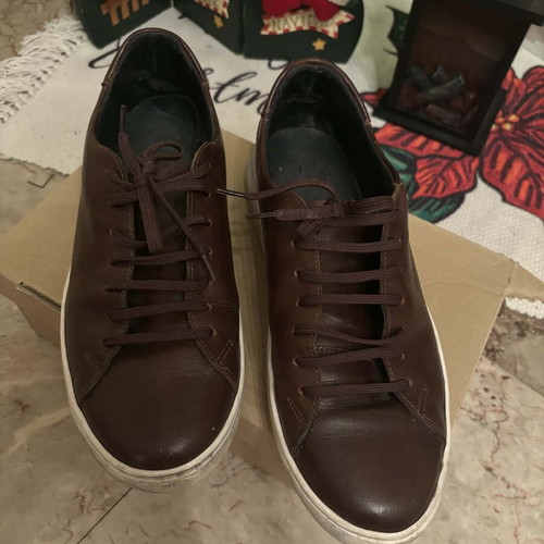 Parex leather casual shoes like new brown size 46