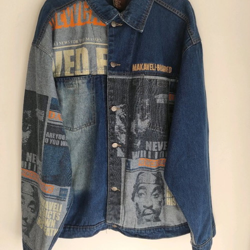 2 Pac Makaveli vintage denim jacket size XL like new