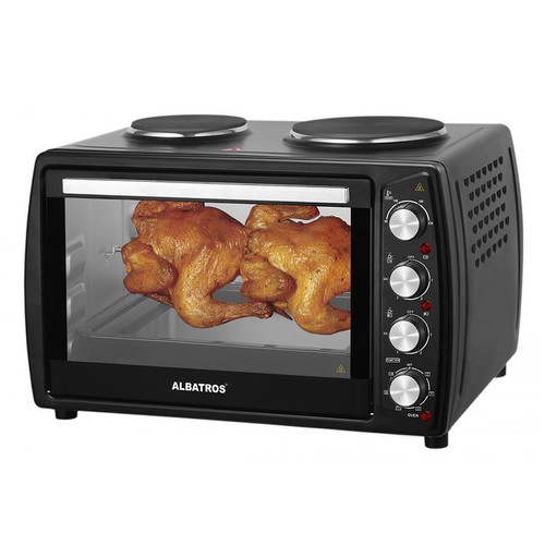 Albatros electric oven 63lt with hotplates and air, like new