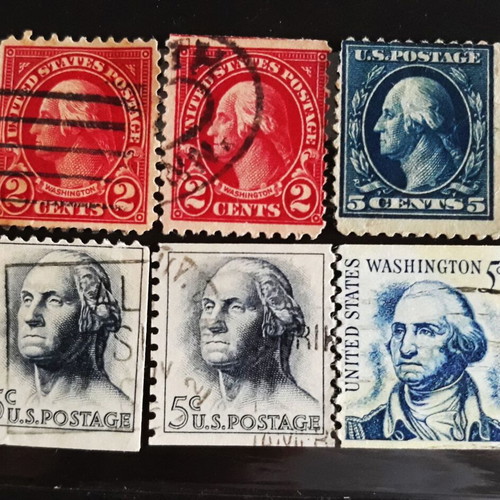 Γραμματόσημα George Washington σαν καινούργια, ΗΠΑ 1908-1981, σετ 5 τεμ.