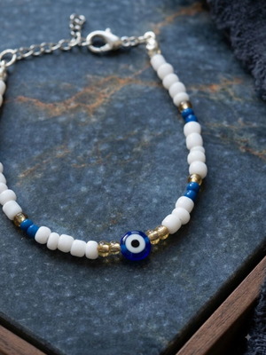 Handmade bracelet with evil eye beads