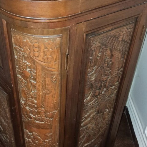 Authentic Chinese Bar Like New With Hand-Carved Details